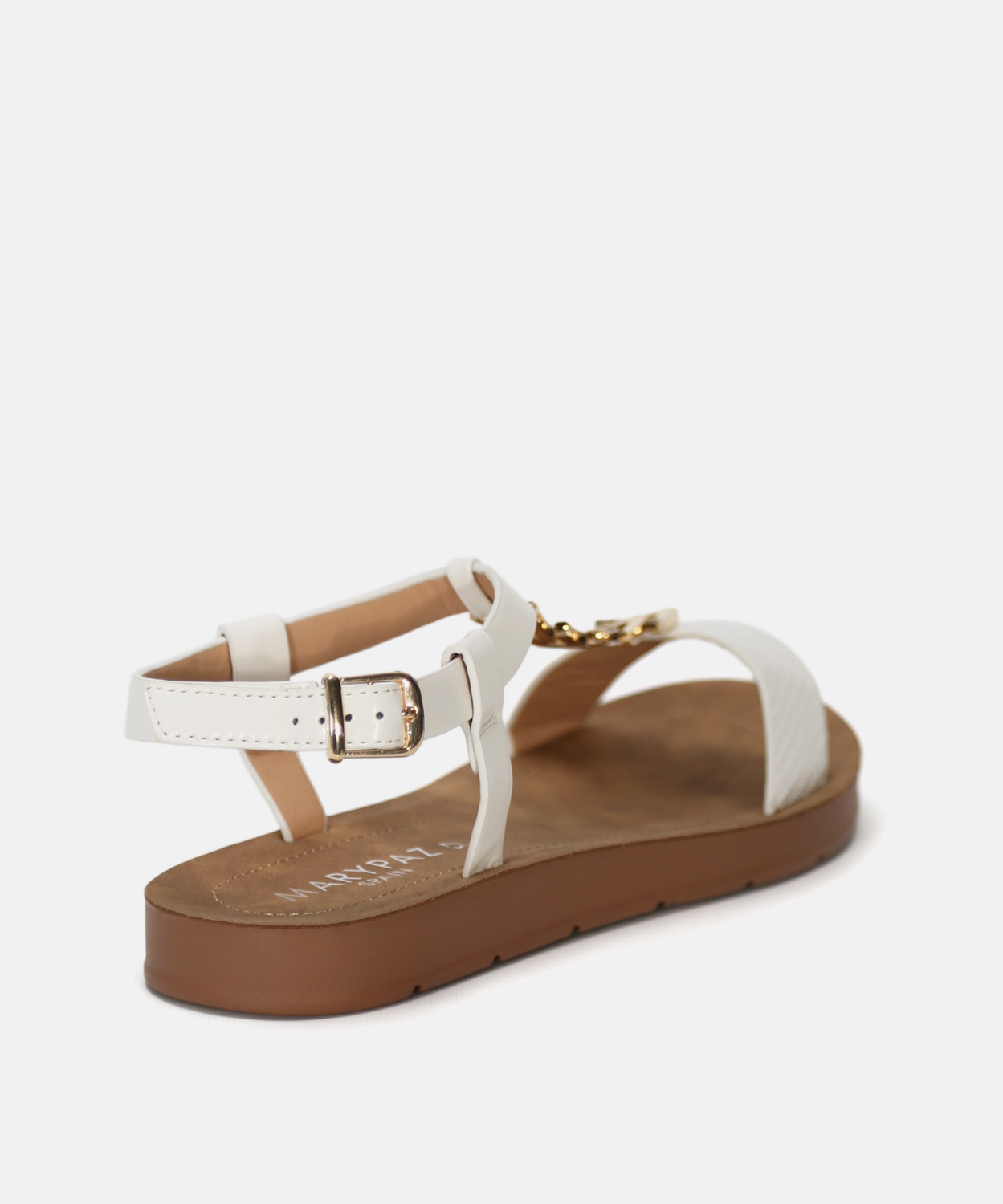 Sandalia plana pieza met&aacute;lica image number null